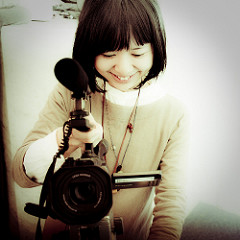Girl holding camera